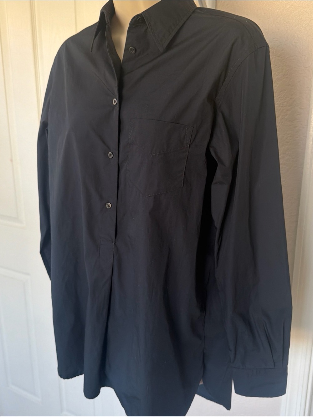 Lauren Ralph Lauren Women’s Pullover Button Up Tunic Shirt Cotton Black XS